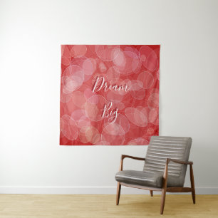 Dream Big. Bokeh red texture Tapestry