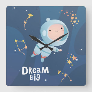Dream Big Boy Astronaut Acrylic Wall Clock