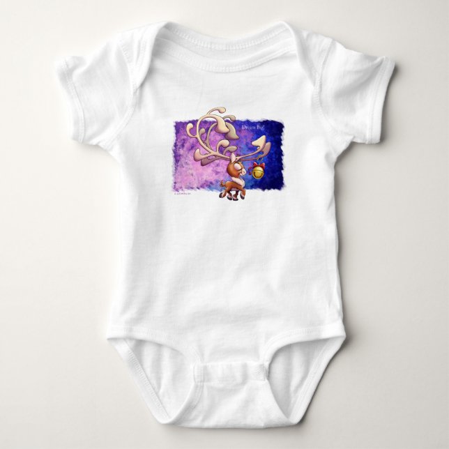 DREAM BIG CHRISTMAS REINDEER by Jeff Willis Art Baby Bodysuit (Front)