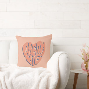 Dream Big: Coral and Apricot Motivational Advice Cushion