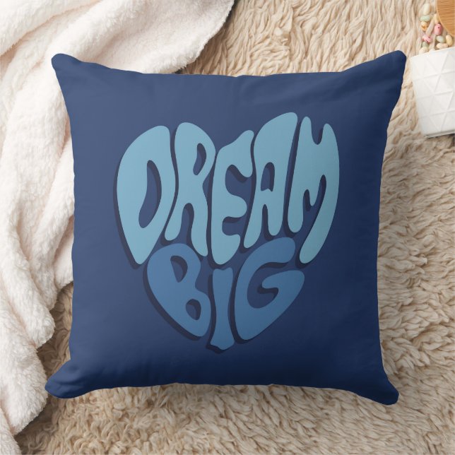 Dream Big: Dark Space-Blue Quote Cushion (Blanket)