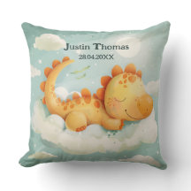 Dream Big dinosaur theme Throw Pillow