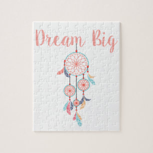 Dream Big Dreamcatcher Dream Catcher in Peach Jigsaw Puzzle