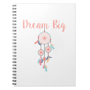 Dream-Big-Dreamcatcher-peach Spiral Notebook