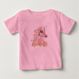 Dream Big Floral Unicorn Baby T-Shirt