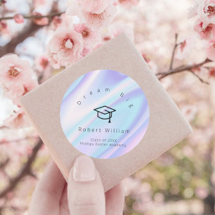Dream Big Graduation Modern Round Sticker