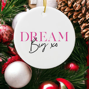 Dream Big Inspirational Motivational  Ceramic Tree Decoration