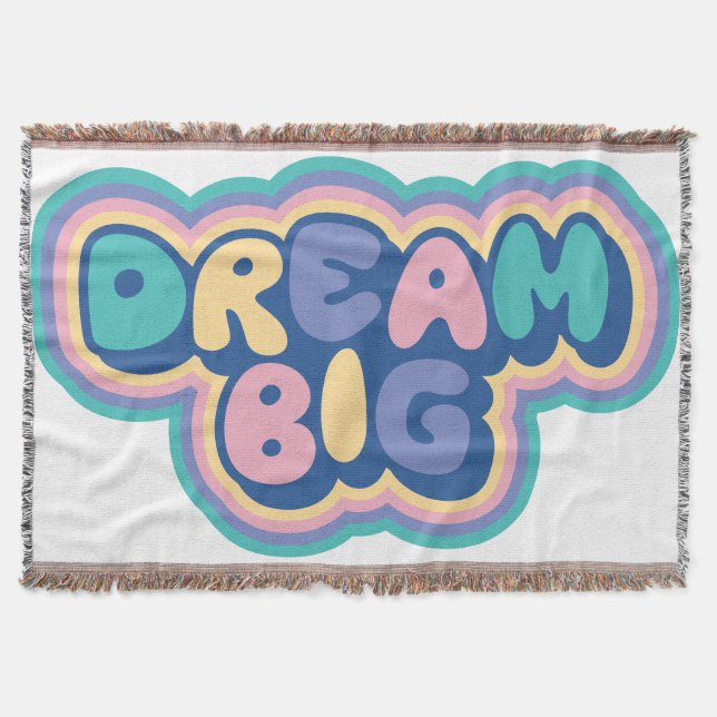 Dream Big Inspirational Typography Design | Motiva Throw Blanket (Front)