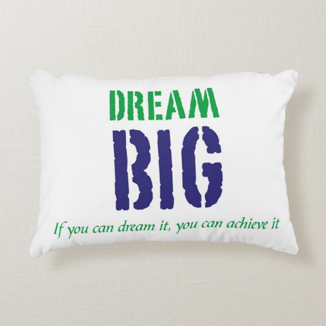 Dream Big:Inspirational Words Pillow (Front)