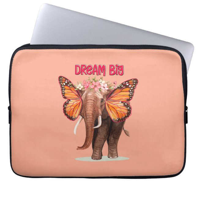 Dream Big Like An Elephant Inspirational Laptop Sleeve (Front)
