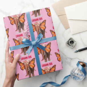 Dream Big Like An Elephant Inspirational Wrapping Paper