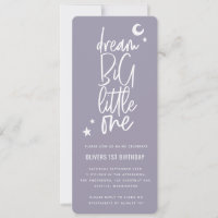 Dream big little one 1st birthday photo card