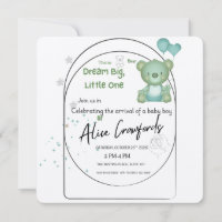 Dream Big Little One Baby Shower Invitation | Tedd