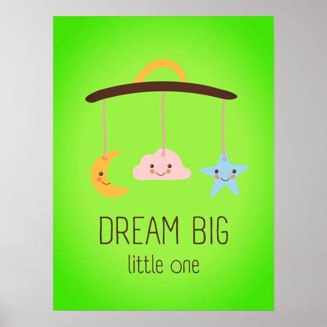 Dream Big Little One Nursery Wall Art (Front)