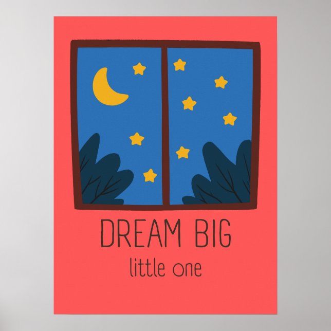 Dream Big Little One Nursery Wall Art (Front)