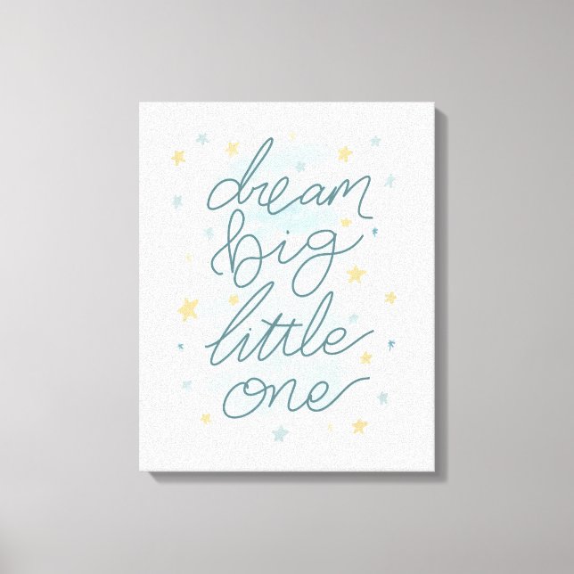 Dream Big Little One Pastel Stars Canvas Print (Front)