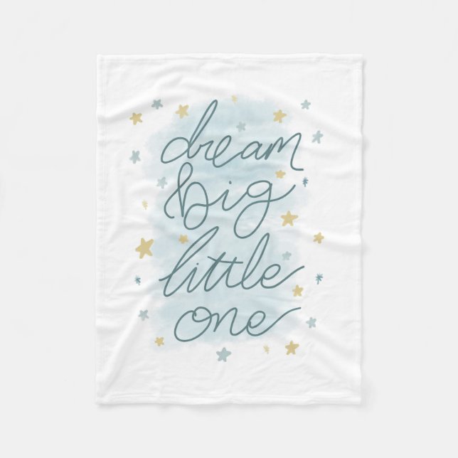Dream Big Little One Pastel Stars Fleece Blanket (Front)