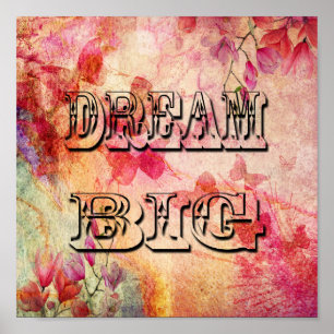 Dream Big Logo On Butterfly Water Colour, Poster