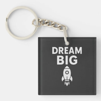 Dream Big – Minimalist Rocket Inspiration T-Shirt Key Ring