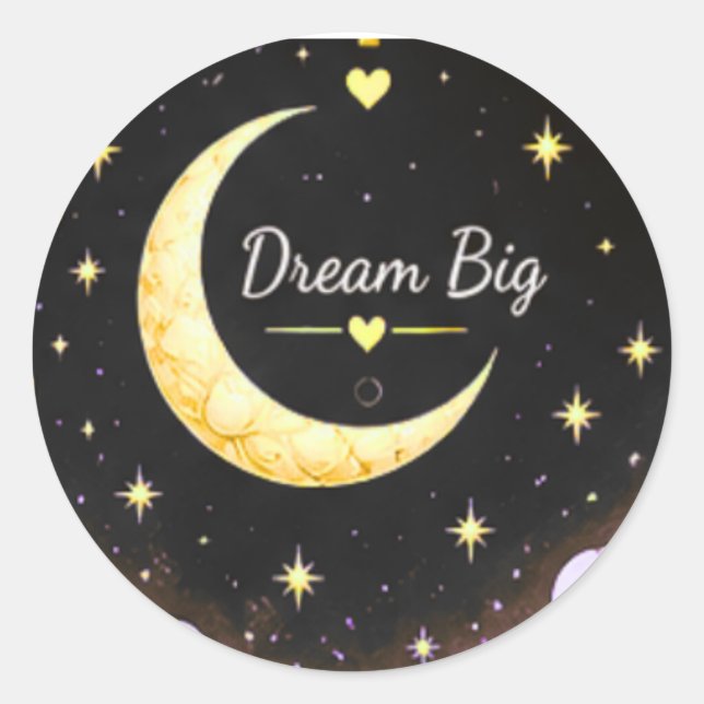 Dream Big Moon and Stars Sticker (Front)