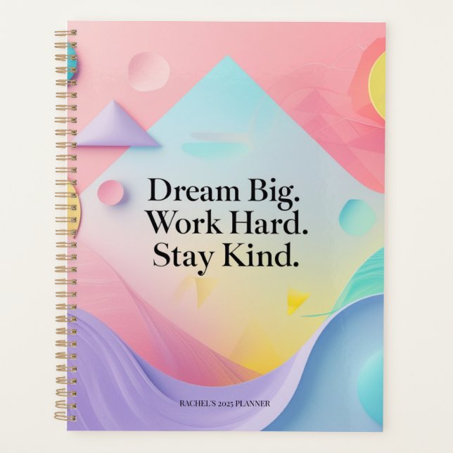 Dream Big Motivational Notebook – Inspirational Qu Planner (Front)