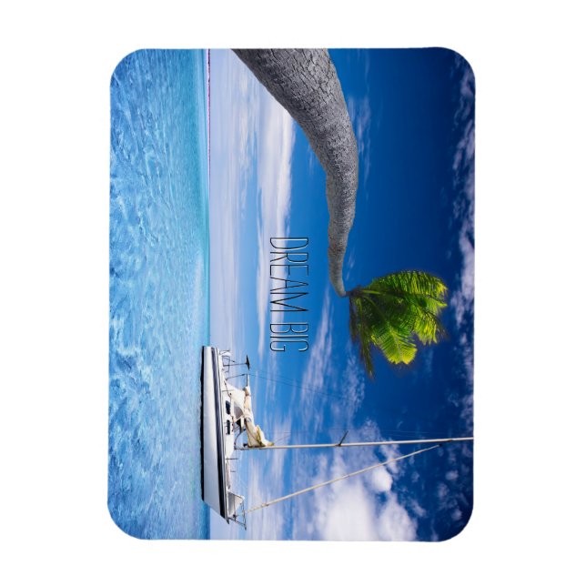 Dream Big Motivational Quote Beach Theme Magnet (Vertical)