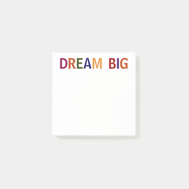 Dream Big Multicolored Post-it Notes (Front)