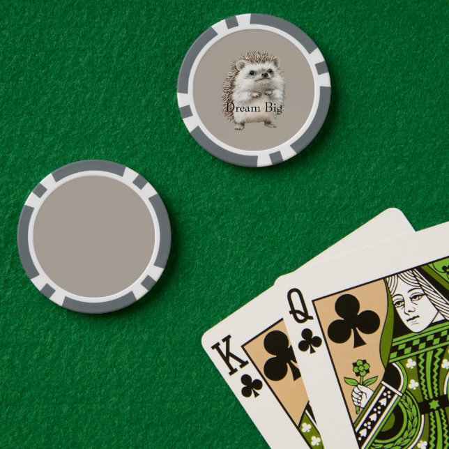 Dream Big (or personalise) Hedgehog   Poker Chips (Poker Table (Double))
