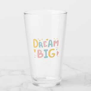Dream Big Pastel Hearts Glass