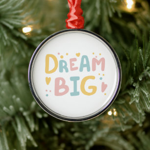 Dream Big Pastel Hearts Metal Tree Decoration