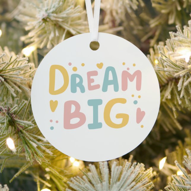Dream Big Pastel Hearts Metal Tree Decoration (Insitu)