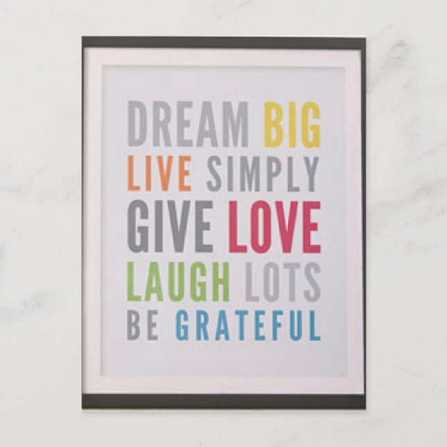 Dream Big Postcard Keep in touch (Front)