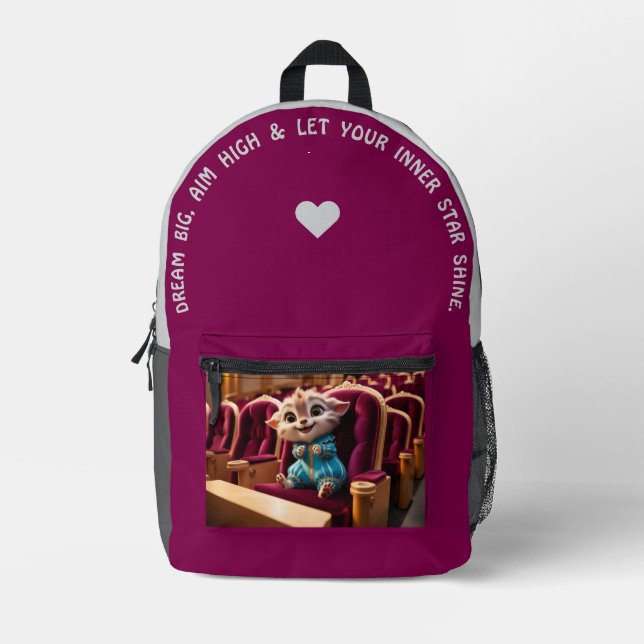 Dream Big… Printed Backpack (Front)