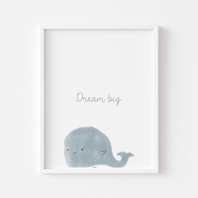 Dream big quote whale nursery art print (Creator Uploaded)