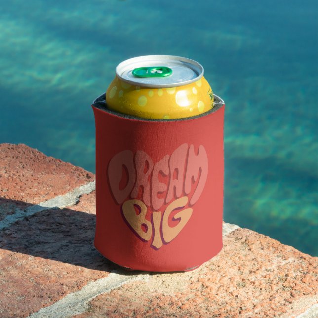 Dream Big: Red Heart Powerful Slogan Can Cooler (In Situ Pool)
