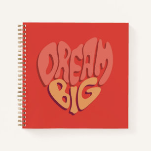 Dream Big: Red Heart Powerful Slogan Notebook