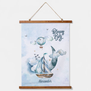 Dream Big Ship in the ocean Customisable Hanging Tapestry