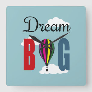 Dream big square wall clock
