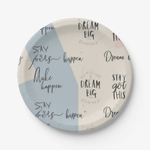 "Dream Big", "Stay Focused" Party Plates