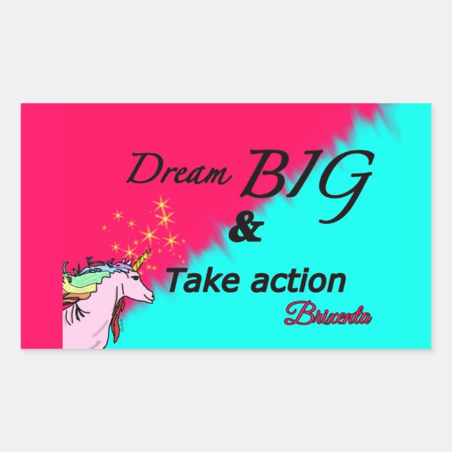 Dream big unicorn stickers 2 tone  (Front)