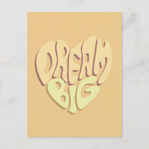 Dream Big: Yellow Positive Words  Postcard