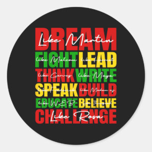 Dream Black History Month Juneteenth African Ameri Classic Round Sticker