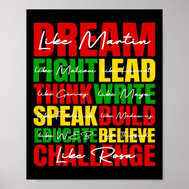 Dream Black History Month Juneteenth African Ameri Poster (Front)