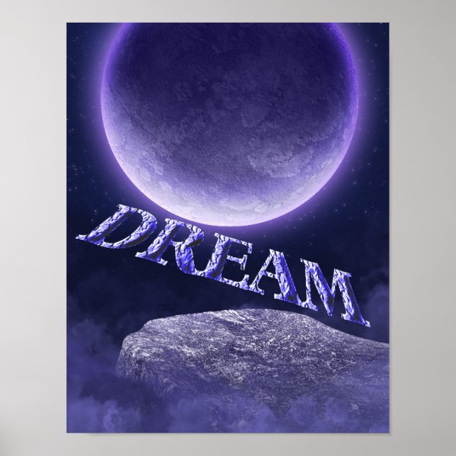 Dream Blue Moon Fantasy Inspirational Poster (Front)
