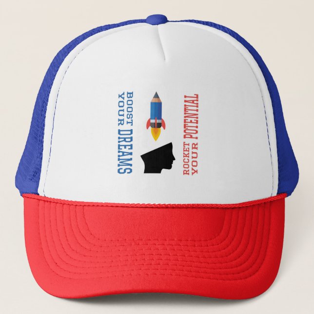 Dream Booster and Potential Rocket Trucker Hat (Front)