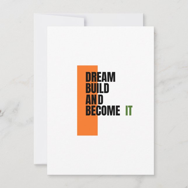 Dream. Build. Become. – Inspirational Growth & Suc Card (Front)