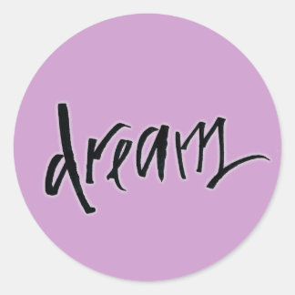 dream calligraphy classic round sticker
