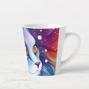 Dream Cat Abstract world of colours Latte Mug