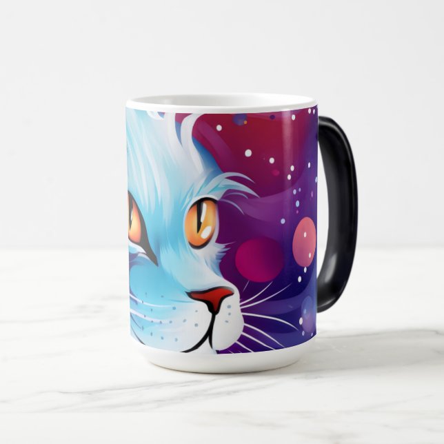 Dream Cat Abstract world of colours Magic Mug (Front Right)