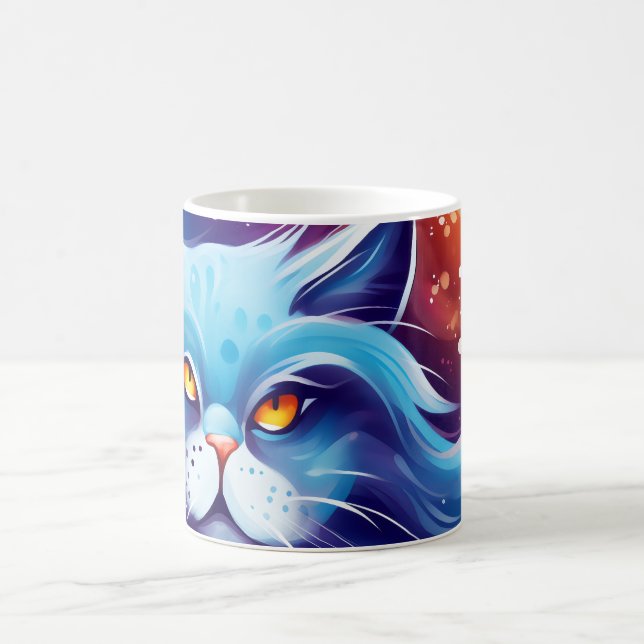 Dream Cat Abstract world of colours Magic Mug (Center)